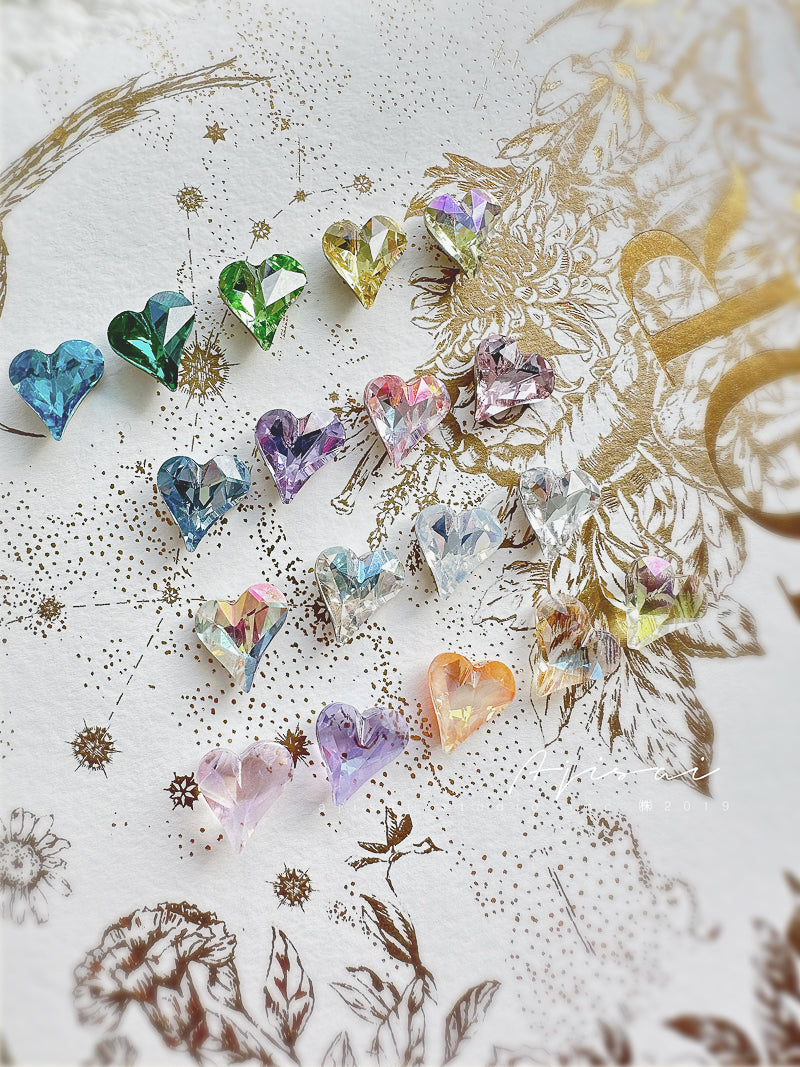 AJISAI Premium Crystal Pointed-back Sweet Heart - 13 x 12 mm
