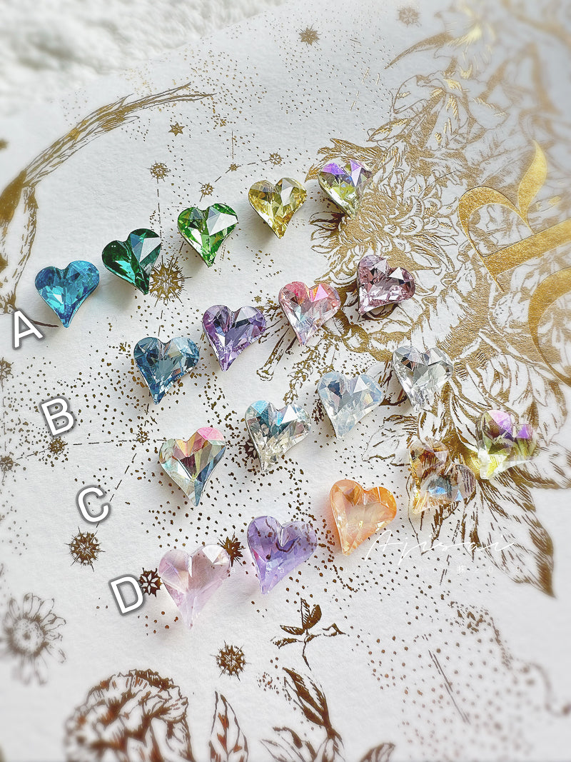 AJISAI Premium Crystal Pointed-back Sweet Heart - 13 x 12 mm