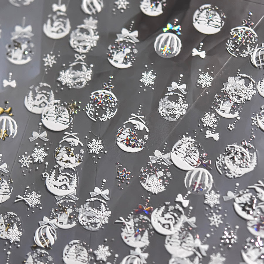 AJISAI 3D Nail Sticker - Christmas Snow Globe