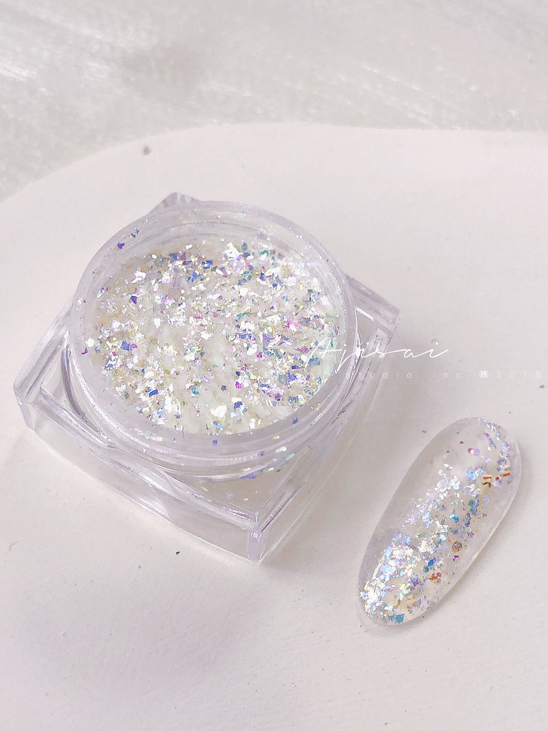 AJISAI Nail Art - Aurora Snow White Flake Set