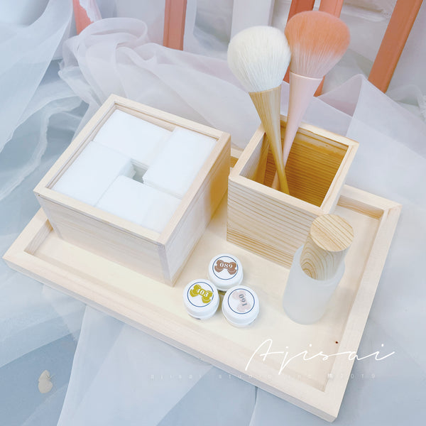 AJISAI Nail Tools Wooden Desk Organizer Set