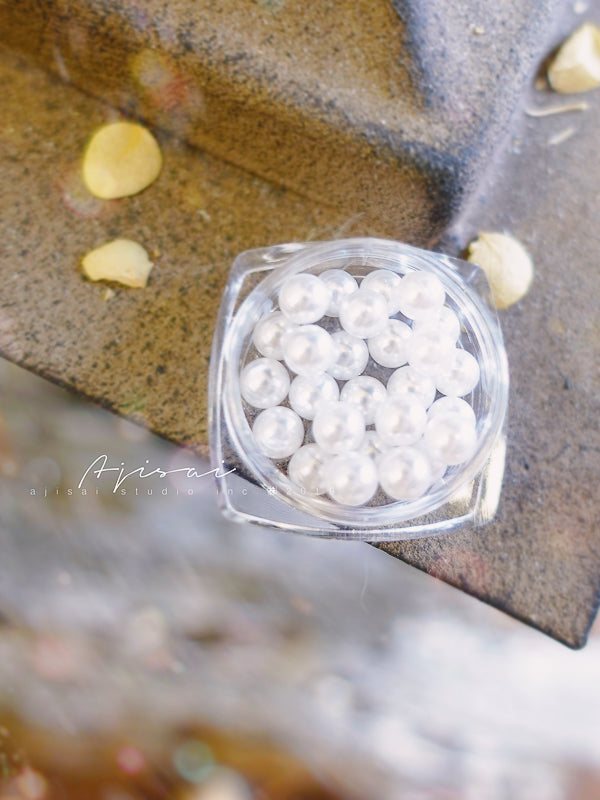 AJISAI Nail Accessories High Quality White Pearls