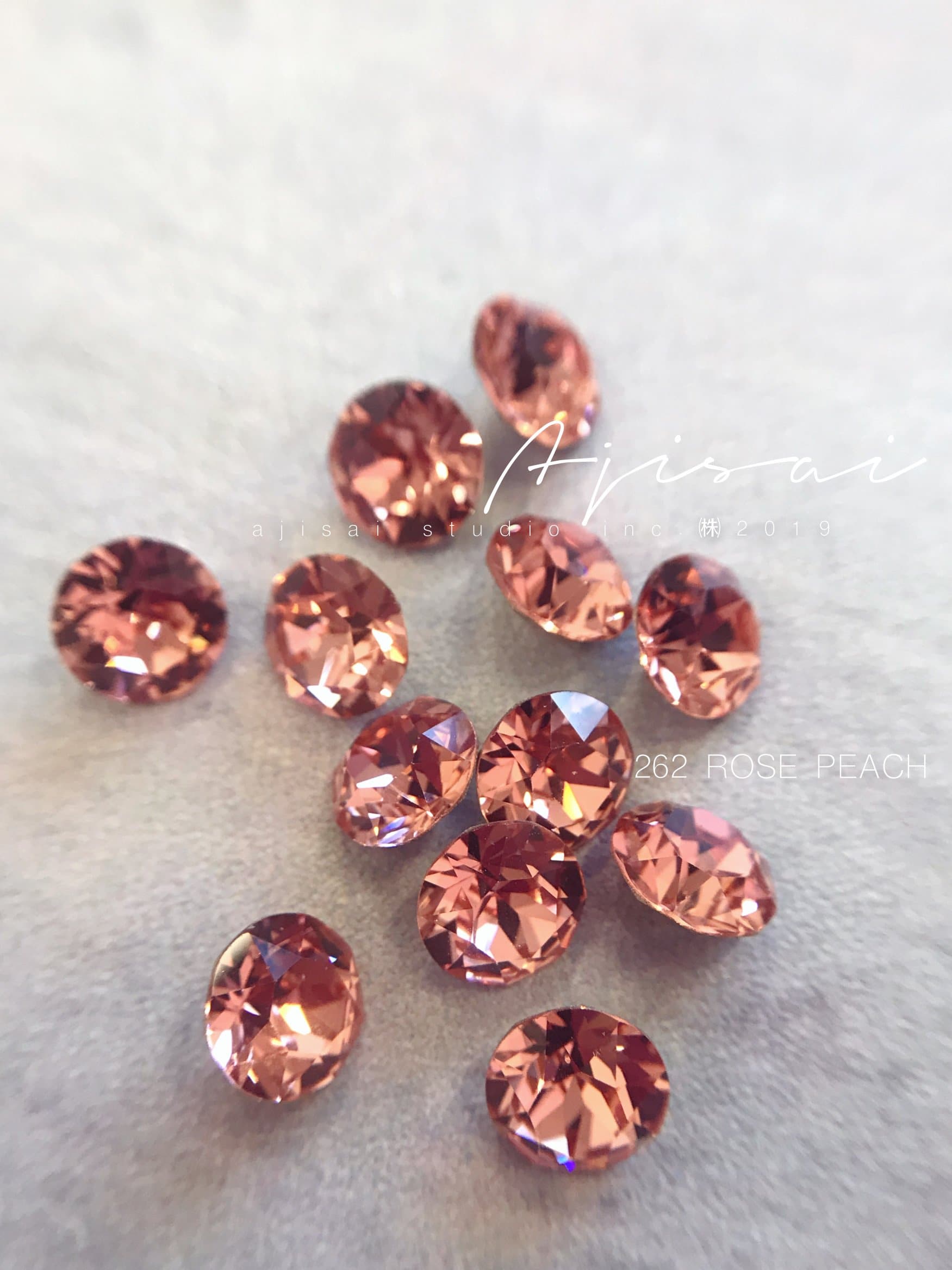 AJISAI Luxury 6D Crystal Point Back Round - Rose Peach