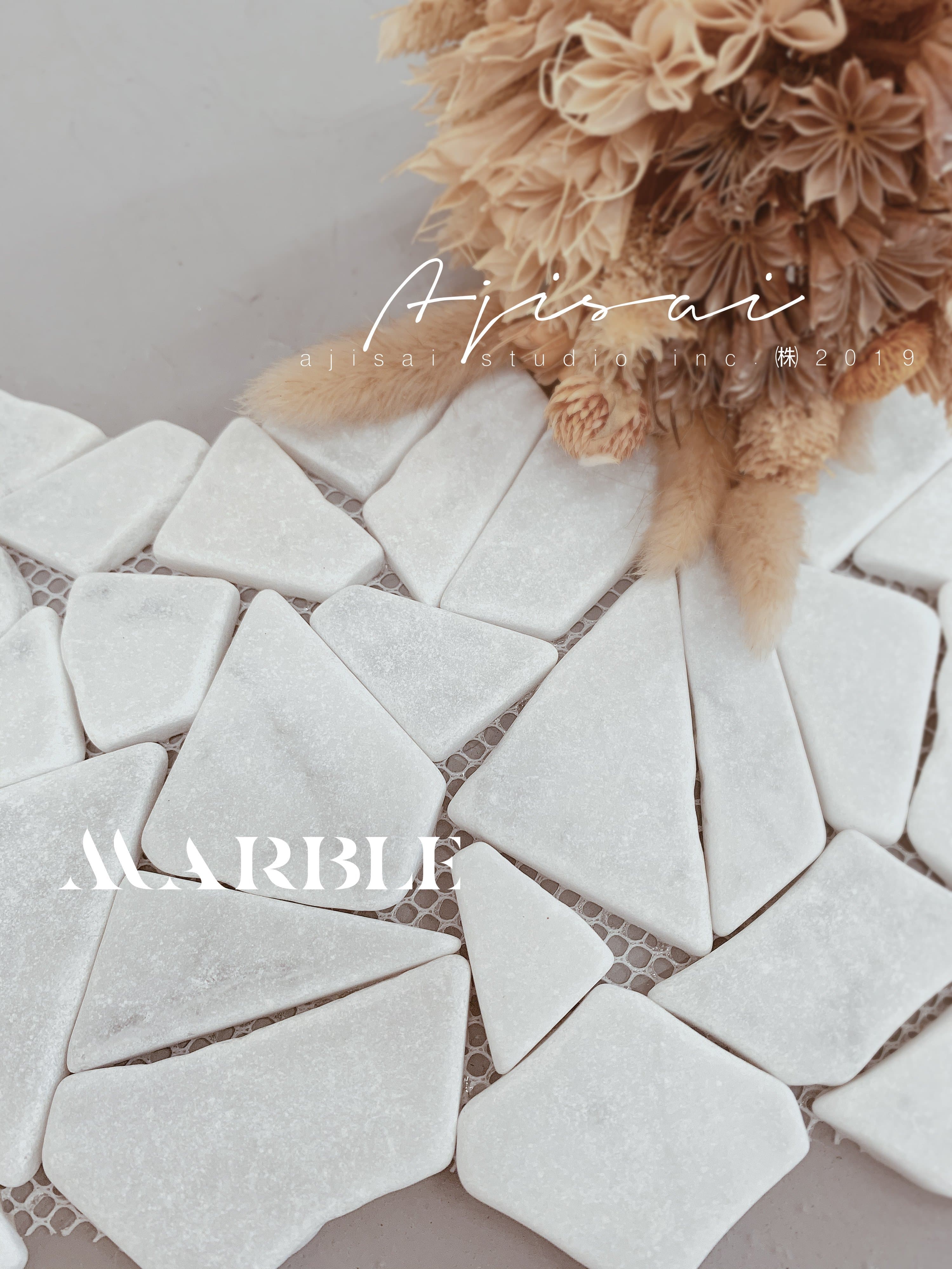 AJISAI Nail Rock Decor Background - Marble